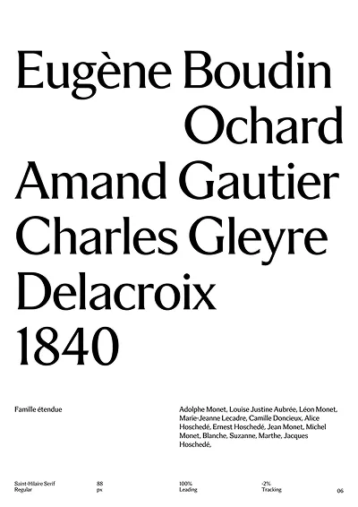 Spécimen du Saint-Hilaire Serif, composé en 88 px.