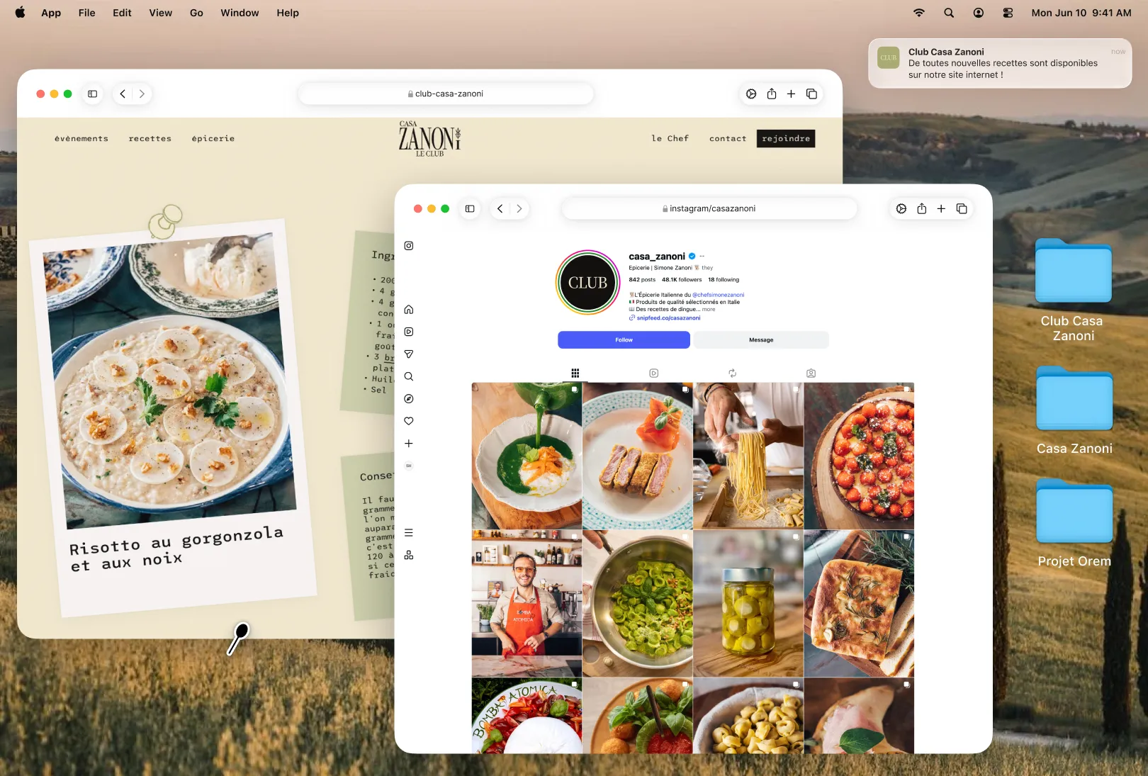 Clément Saint-Hilaire brand designer et UI UX designer en Normandie et à Paris pour le le chef Simone Zanoni et son Club Casa Zanoni